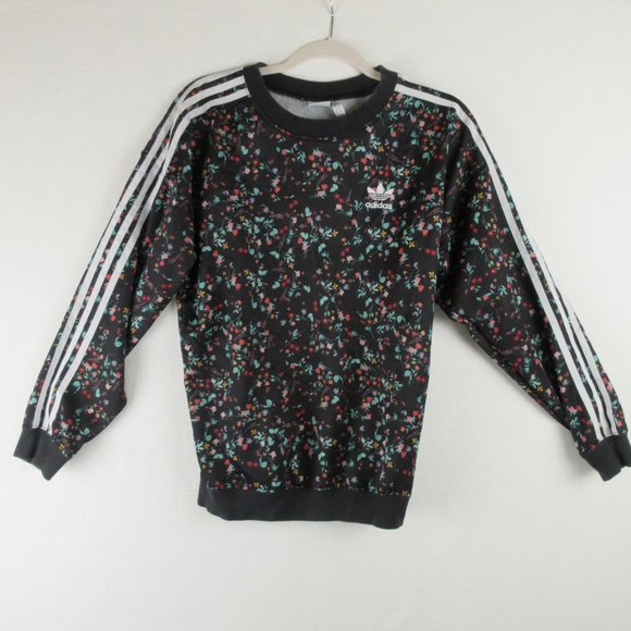 Adidas Full Sleeve Multicolor Pullover Size XS Ditsy Floral Small Logo - Picture 1 of 12